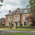 an high value house in a street with high value home insurance cover